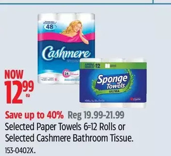 Canadian Tire Paper towels or cashmere bathroom tissue offer