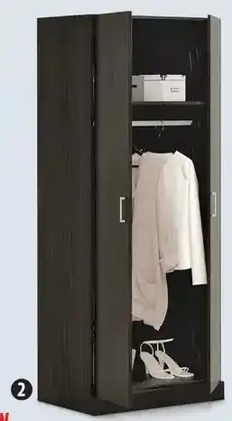 Canadian Tire Sauder 2-door wardrobe, espresso. 29 1/2 x 19 1/4 x 71 5/8" h offer