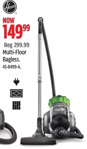 Canadian Tire Hoover multi-floor bagless canister vacuums offer