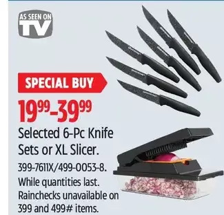 Canadian Tire 6-pc knife sets or xl slicer offer