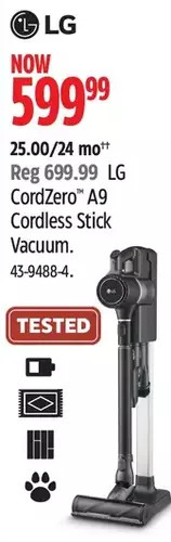 Canadian Tire Lg cordzero a9 cordless stick vacuum offer