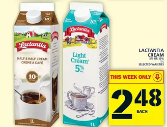 Food Basics Lactantia cream offer