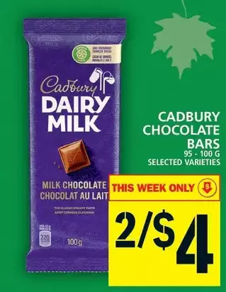 Food Basics Cadbury chocolate bars offer