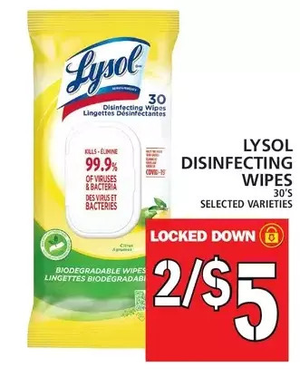 Food Basics Lysol disinfecting wipes offer