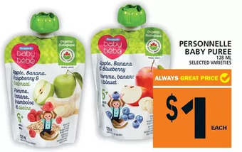 Food Basics Personnelle baby puree offer