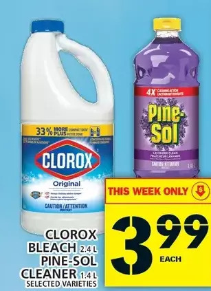 Food Basics Clorox bleach | pine-sol cleaner offer