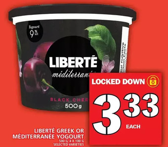 Food Basics Liberte greek or mediterranee yogourt offer