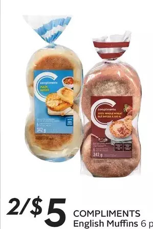Sobeys Compliments english muffins offer