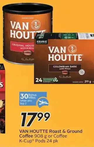 Sobeys Van houtte roast & ground coffee or coffee k-cup pods offer