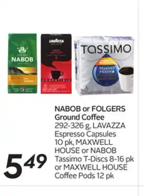 Sobeys Nabob or folgers ground coffee offer