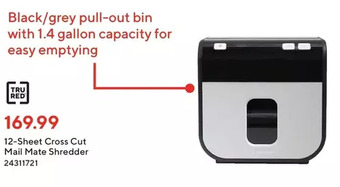 Staples Tru red 12-sheet cross cut mail mate shredder offer