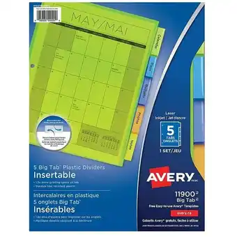 Staples Avery big tab insertable plastic dividers offer