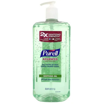 Staples Purell advanced hand sanitizer soothing gel, table top pump offer