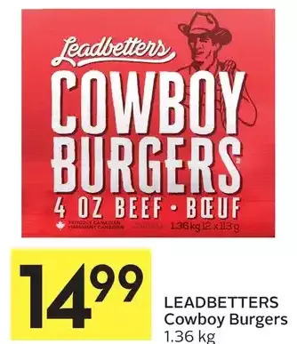 Foodland Leadbetters cowboy burgers offer