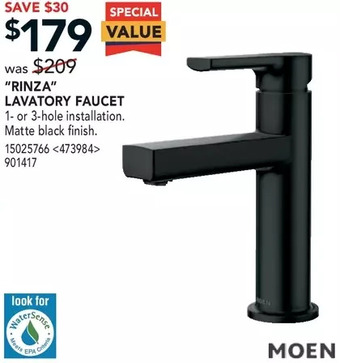 RONA Moen "rinza" lavatory faucet offer