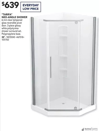 RONA Technoform "tarifa" neo-angle shower offer