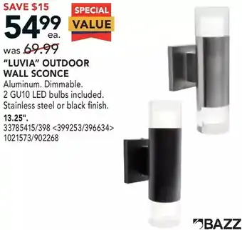 RONA Bazz "luvia" outdoor wall sconce offer