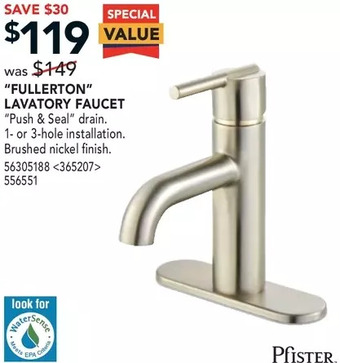 RONA Pfister "fullerton" lavatory faucet offer