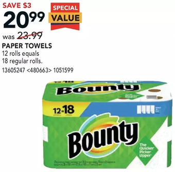 RONA Bounty paper towels offer
