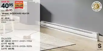 RONA Stelpro "brava" baseboard heater 20", 300-w | 28", 500-w | 38", 750-w offer