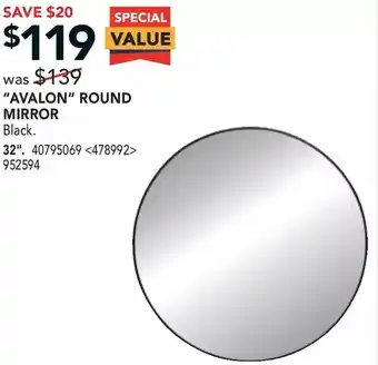 RONA "avalon" round mirror offer