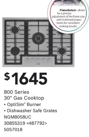 RONA Bosch 800 series 30" gas cooktop offer