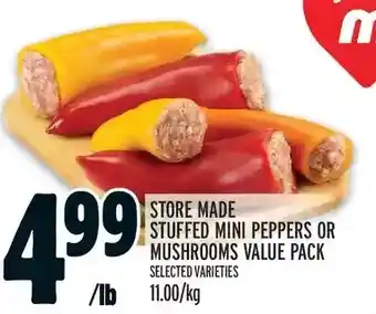 Metro Store made stuffed mini peppers or mushrooms value pack offer
