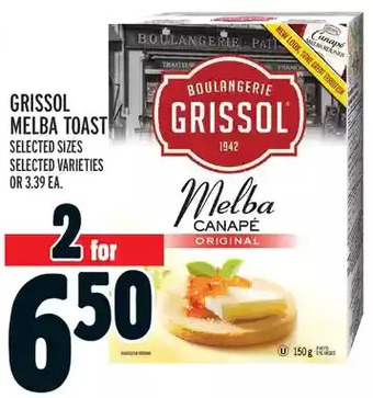Metro Grissol melba toast offer