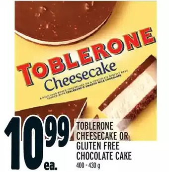 Metro Toblerone cheesecake or gluten free chocolate cake offer