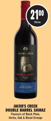 Metro Jacob's creek double barrel shiraz offer