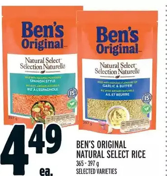Metro Ben's original natural select rice offer