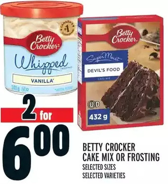 Metro Betty crocker cake mix or frosting offer