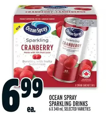 Metro Ocean spray sparkling drinks offer
