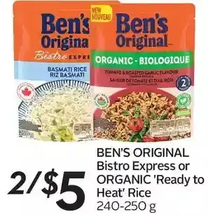 Ben's original bistro express or organic "ready to heat" rice