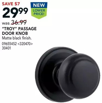 Lowe's "troy" passage door knob offer