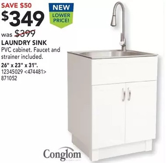 Lowe's Conglom laundry sink offer