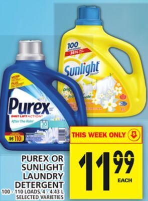 Food Basics Purex or sunlight laundry detergent offer