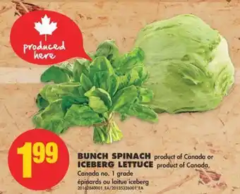 No Frills Bunch spinach or bunch spinach offer
