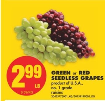 No Frills Green or red seedless grapes offer