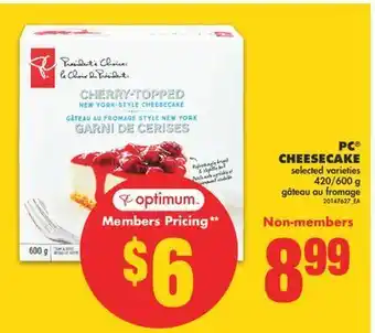 No Frills Pc® cheesecake, 420/600 g offer