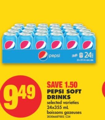 No Frills Pepsi soft drinks, 24x355 ml offer