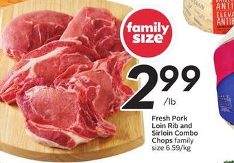 Sobeys Fresh pork loin rib and sirloin combo chops offer
