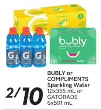Sobeys Bubly or compliments sparkling water offer