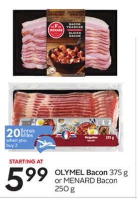 Sobeys Olymel bacon - 20 air miles® bonus miles offer