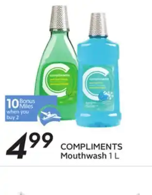 Sobeys Compliments mouthwash - 10 air miles® bonus miles offer