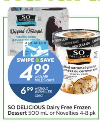 Sobeys So delicious dairy free frozen dessert offer