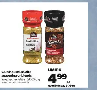 Real Canadian Superstore Club house la grille seasoning or blends, 120-248 g offer