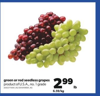 Real Canadian Superstore Green or red seedless grapes offer