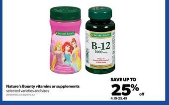 Real Canadian Superstore Nature's bounty vitamins or supplements offer