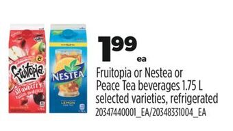 Real Canadian Superstore Fruitopia or nestea or peace tea beverages, 1.75 l offer